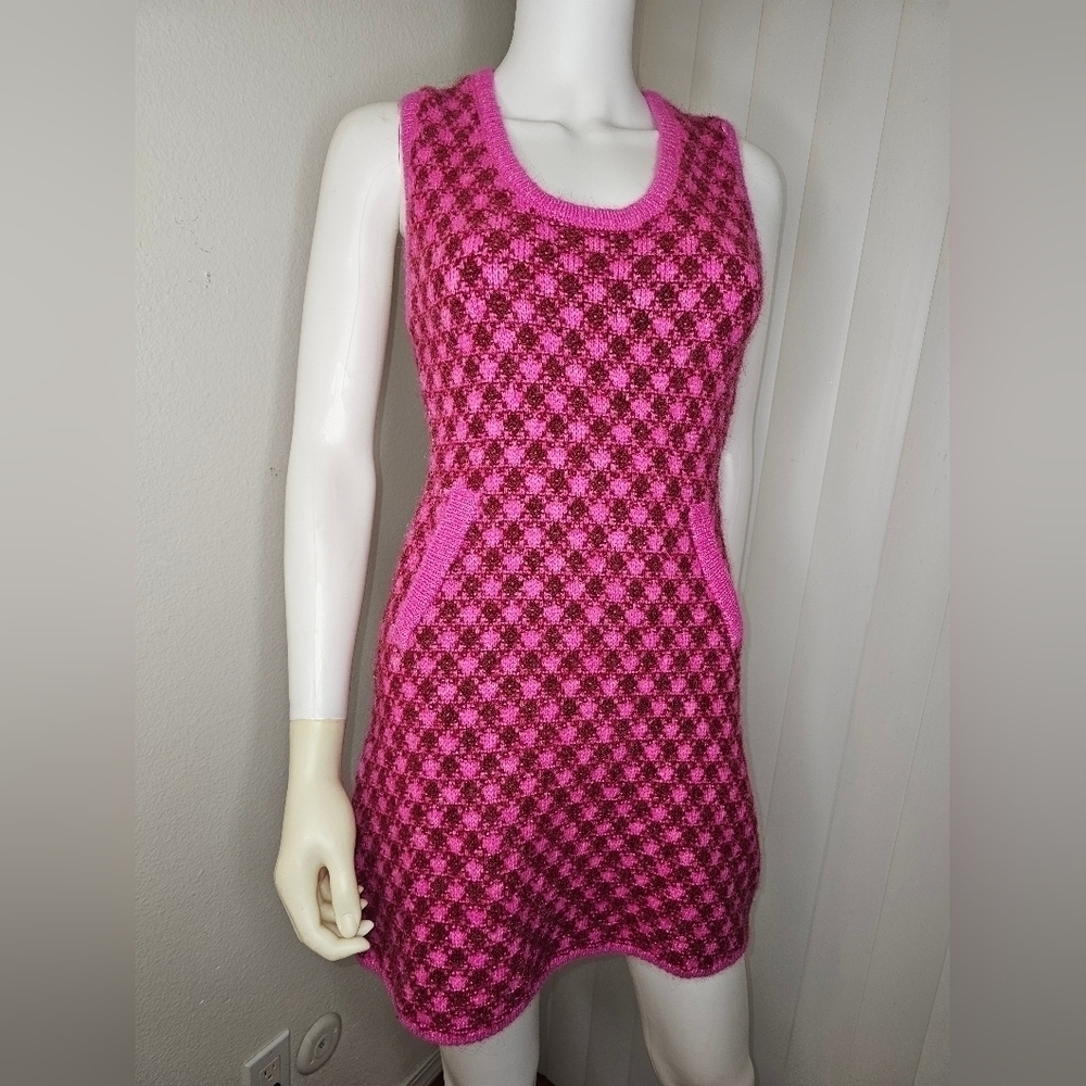 Zara Bloggers Favorite Knit Checkered Sweater Dress, NWT Sz Small